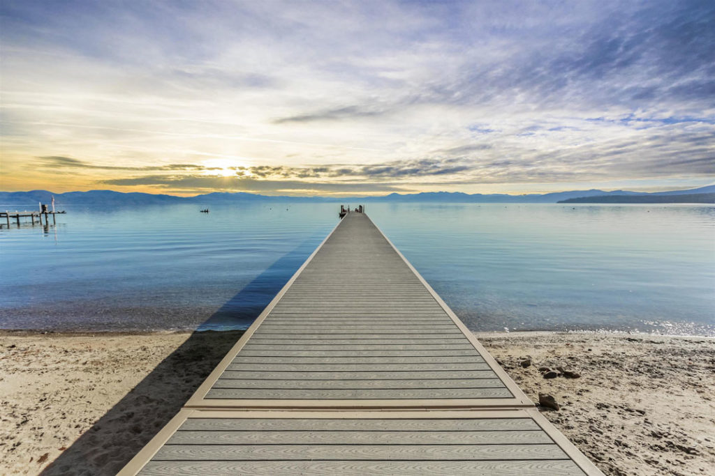 Tonopolo private pier looking out at Lake Tahoe